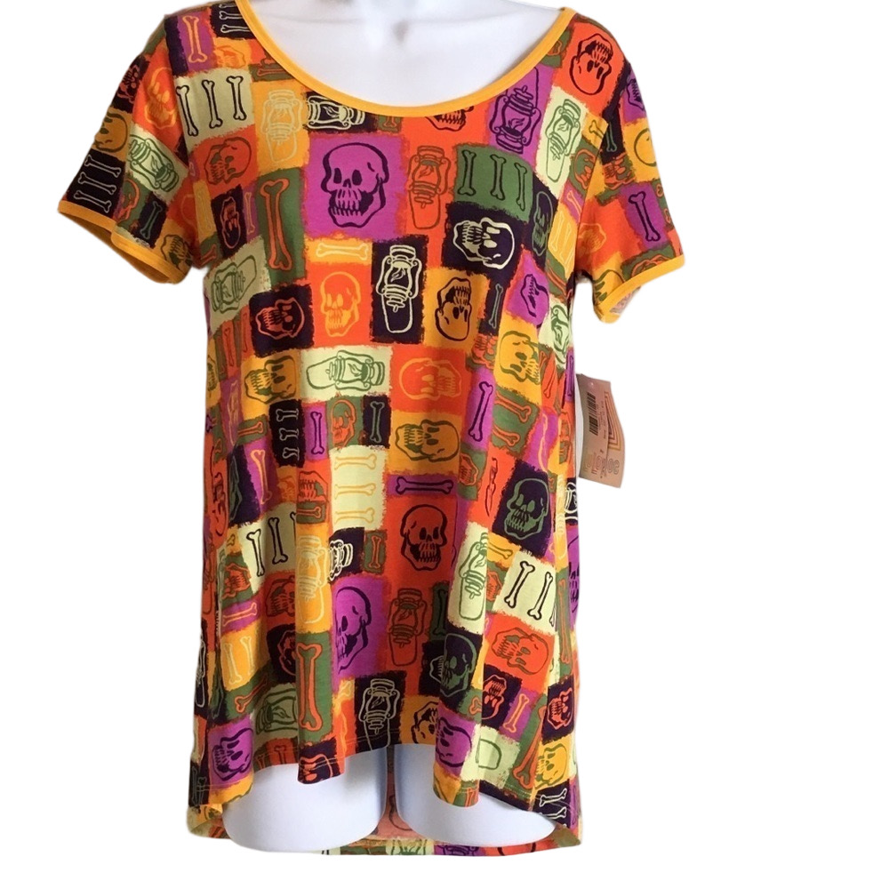 LuLaRoe Classic T Shirt Skulls, Bones